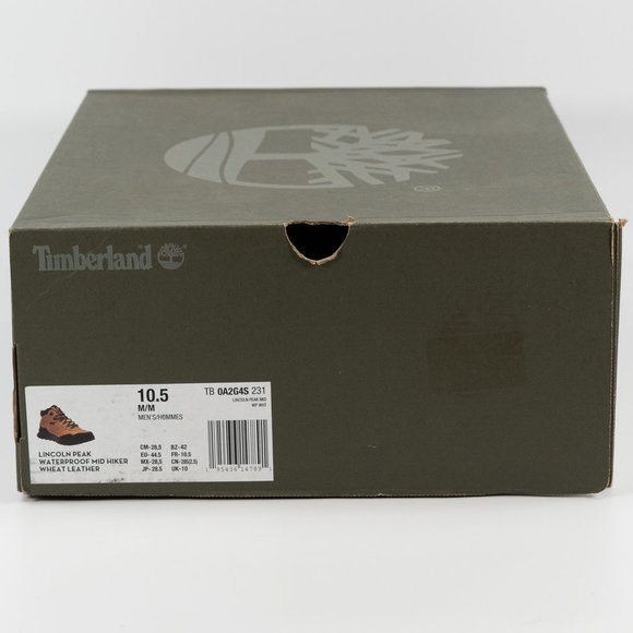 Timberland Men\'s Lincoln Peak WP Mid Hiker Wheat Leather size 9-11.5 main image 2